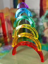 Load image into Gallery viewer, **Pre-order (Ships in 1-2 Weeks)**6-Piece Small Crystal Clear Rainbow Lucite Blocks – High Transparency Acrylic