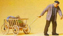 Load image into Gallery viewer, Preiser 45109 G Scale Pedestrians -- Man Pulling Hand Cart