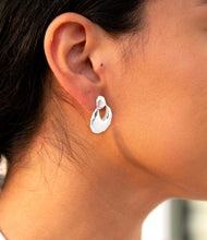 Load image into Gallery viewer, Faceted Sterling Silver Doorknocker Post Earrings