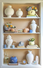 Load image into Gallery viewer, Layered Leaves Pumpkin Jars with 22K Gold Accents in French Blue