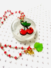 Load image into Gallery viewer, Retro Cherry Beaded Necklace by Rosie Rose Parker