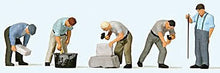 Load image into Gallery viewer, Preiser 10669 HO Scale Working at the Quarrystone Wall -- pkg(5)
