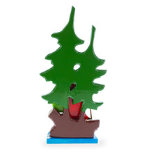 Load image into Gallery viewer, Did Moroz (Santa) and Christmas Tree Hand Carved Ukrainian Wooden Figurine 12.25 Inches
