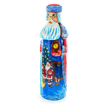 Load image into Gallery viewer, Santa Leaving Gifts on Christmas Eve Hand Carved Solid Wooden Figurine 11 Inches