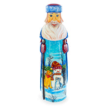 Load image into Gallery viewer, Snowman with Dog &amp; Cat Friends Hand Carved Solid Wood Santa Figurine 11 Inches