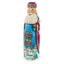 Load image into Gallery viewer, Riding on Air Balloon Hand Carved Solid Wood Santa Figurine 11 Inches