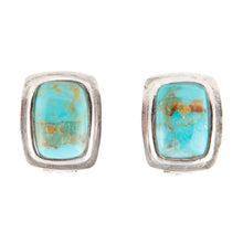 Load image into Gallery viewer, Fiji Isles Blue Turquoise Sterling Silver Clip Earrings