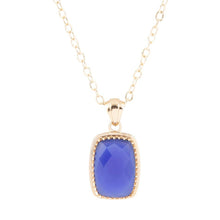 Load image into Gallery viewer, Filigreed Blue Agate Golden Pendant Necklaces