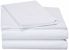 Load image into Gallery viewer, DaDa Bedding White Soft Fitted &amp; Flat Bed Sheets w/ Pillow Cases Set (FSFS098765)