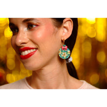 Load image into Gallery viewer, Floral Christmas Ornament Earrings by Laliblue