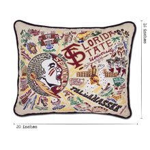 Load image into Gallery viewer, Florida State University (FSU) Collegiate Hand-Embroidered Pillow