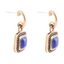 Load image into Gallery viewer, Flourish Blue Lapis Golden Drop Earrings