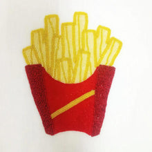 Load image into Gallery viewer, Hand-Beaded French Fries Pillow Cover – Fun Pop Art Decor