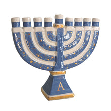 Load image into Gallery viewer, Shimmering Stars Menorah with 22K Gold Accents and Optional Monogram