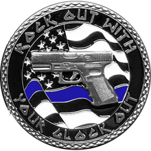 Load image into Gallery viewer, GL10-006 NYPD New York City Police Officer Rock Out Thin Blue Line Flag Challenge Coin