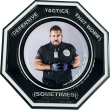 Load image into Gallery viewer, EL13-017 Defensive Tactics Firearms Instructor parody Challenge Coin Threat Mismanagement Specialists Police Military Gag Gift