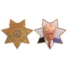 Load image into Gallery viewer, BL6-013 Fulton County Sheriff Georgia President Donald J. Trump MAGA Mugshot Challenge Coin