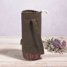Load image into Gallery viewer, Malbec Insulated Canvas and Willow Wine Bottle Basket