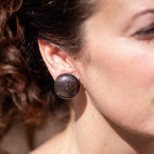 Load image into Gallery viewer, Black Galaxy Retro Button Stud Earrings