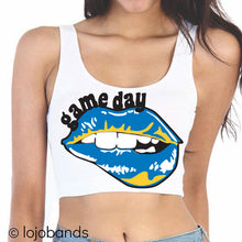 Load image into Gallery viewer, Game Day Lips Crop Tank Top