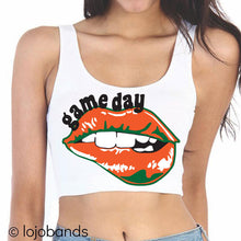 Load image into Gallery viewer, Game Day Lips Crop Tank Top