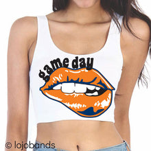 Load image into Gallery viewer, Game Day Lips Crop Tank Top