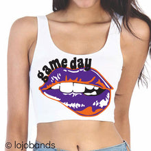 Load image into Gallery viewer, Game Day Lips Crop Tank Top