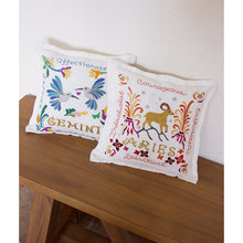 Load image into Gallery viewer, Gemini Astrology Hand-Embroidered Pillow by Cat Studio