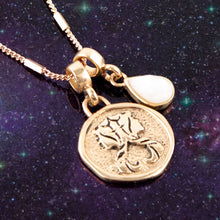 Load image into Gallery viewer, Gemini - Zodiac White Mother of Pearl Golden Charm Necklace