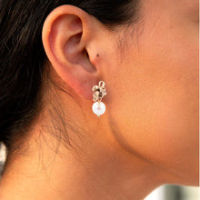 Load image into Gallery viewer, Gifted Freshwater Pearl Bow Golden Drop Earrings