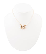 Load image into Gallery viewer, Gifted Freshwater White Pearl Golden Bow Pendant Necklace