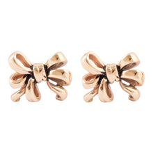 Load image into Gallery viewer, Gifted Golden Bow Post Earrings