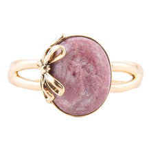 Load image into Gallery viewer, Gifted Pink Rhodonite Golden Bow Cuff Bracelet