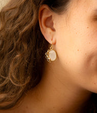 Load image into Gallery viewer, Gifted White Mother of Pearl Golden Bow Drop Earrings