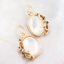 Load image into Gallery viewer, Gifted White Mother of Pearl Golden Bow Drop Earrings