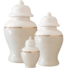 Load image into Gallery viewer, Beige Color Block Ginger Jar with Gold Accent