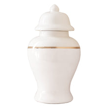 Load image into Gallery viewer, White Color Block Ginger Jar with Gold Accent