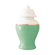 Load image into Gallery viewer, Cabbage Patch Green Color Block Ginger Jar with Gold Accent