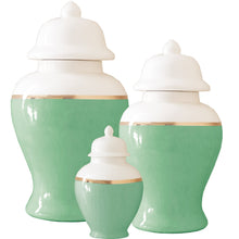 Load image into Gallery viewer, Cabbage Patch Green Color Block Ginger Jar with Gold Accent