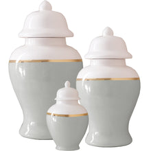 Load image into Gallery viewer, Light Gray Color Block Ginger Jar with Gold Accent
