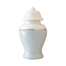 Load image into Gallery viewer, Hydrangea Light Blue Color Block Ginger Jar with Gold Accent