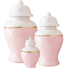 Load image into Gallery viewer, Cherry Blossom Pink Color Block Ginger Jar with Gold Accent