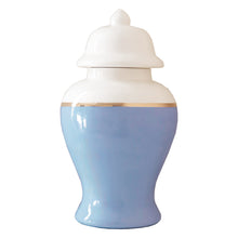 Load image into Gallery viewer, Serenity Blue Color Block Ginger Jar with Gold Accent
