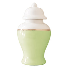 Load image into Gallery viewer, Spring Green Color Block Ginger Jar with Gold Accent