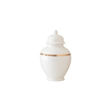 Load image into Gallery viewer, White Color Block Ginger Jar with Gold Accent