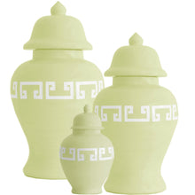 Load image into Gallery viewer, Spring Green Greek Key Ginger Jars