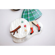 Load image into Gallery viewer, Girl with A Snowman Brooch by Laliblue