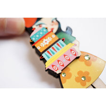 Load image into Gallery viewer, Girl with Retro Pyrex Containers Brooch by Laliblue