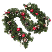 Load image into Gallery viewer, Ukrainian Christmas Garland w. Straw Bows, Apples &amp; Pine Cones 59 Inches
