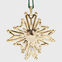 Load image into Gallery viewer, Baguette snowflake hanging ornament, gold